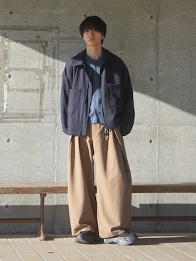 「アイテム（ブルゾン）」を使った、uchiさん（メンズ・177cm）の冬コーディネート