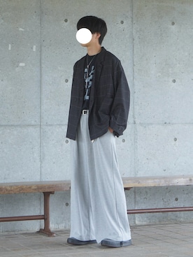 「アイテム（スウェットパンツ）」を使った、uchiさん（メンズ・177cm）の秋コーディネート