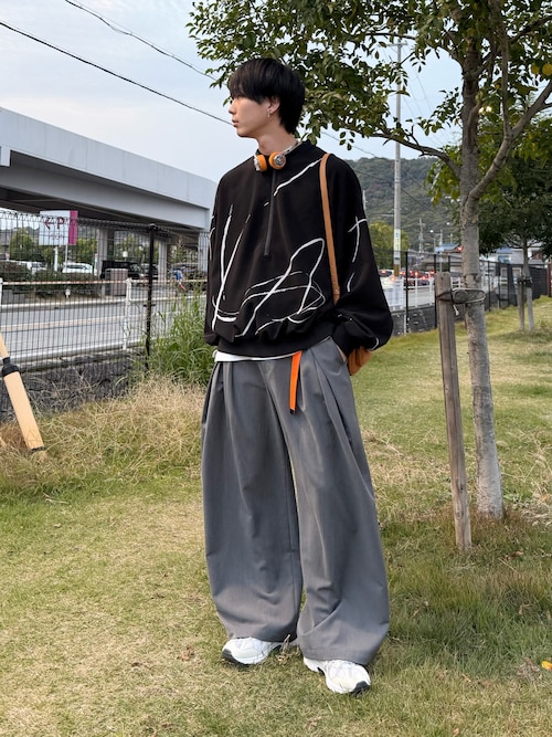 セール】Half Zip Paint Sweat - ハーフジップペイントスウェット