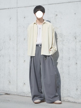 「soerte（ソエルテ）のアイテム（パンツ）」を使った、uchiさん（メンズ・177cm）の春コーディネート