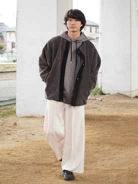 「CASPER JOHN」｜「アイテム（ブルゾン）」を使った、uchiさん（メンズ・177cm）の冬コーディネート