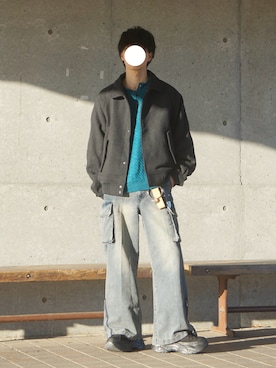 「Adoon plain（アドーンプレーン）のアイテム（トップス）」を使った、uchiさん（メンズ・177cm）の冬コーディネート