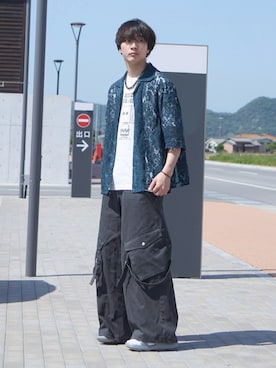 「アイテム（サンダル）」を使った、uchiさん（メンズ・177cm）の春コーディネート