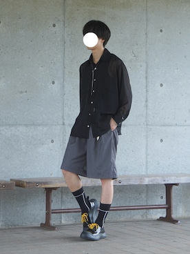 「アイテム（スラックス）」を使った、uchiさん（メンズ・177cm）の夏コーディネート