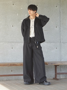 「アイテム（デニムジャケット）」を使った、uchiさん（メンズ・177cm）の秋コーディネート