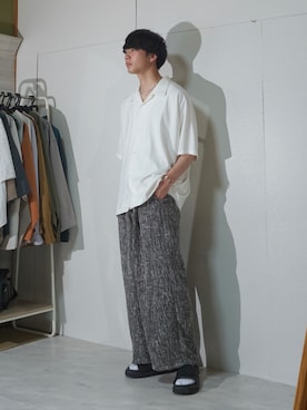 uchiさんの「Tweed balloon pants/ツイードバルーンパンツ」を使ったコーディネート