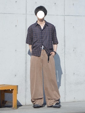 「SINSS（シンス）のアイテム（トップス）」を使った、uchiさん（メンズ・177cm）の夏コーディネート
