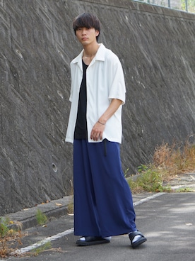 「Adoon plain（アドーンプレーン）のアイテム（パンツ）」を使った、uchiさん（メンズ・177cm・20代）の夏コーディネート