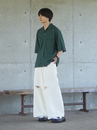 「DOOPZ(ドープス)のD/P Seersucker Shirt - ダブルポケットシアサッカーシャツ(シャツ/ブラウス)」を使った、uchiさん(メンズ・177cm)の夏コーディネート