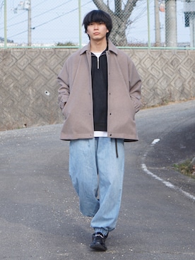 「remer（リメール）のアイテム（ブルゾン）」を使った、uchiさん（メンズ・177cm）の冬コーディネート