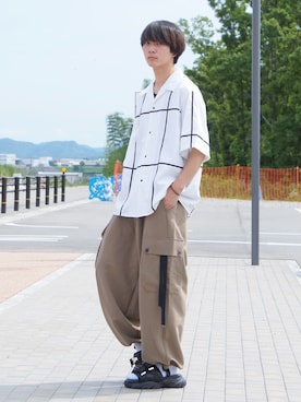 「SVEC（シュベック）のアイテム」を使った、uchiさん（メンズ・177cm）の夏コーディネート