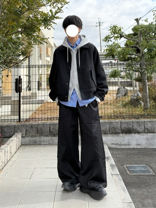 CLEL】Wool Blend Tech Melton 2Way Blouson / ウールブレンド テック