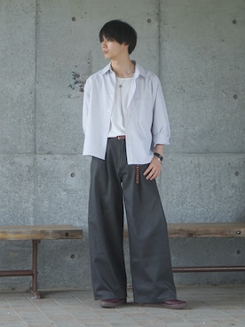 「SINSS（シンス）のアイテム（パンツ）」を使った、uchiさん（メンズ・177cm）の夏コーディネート