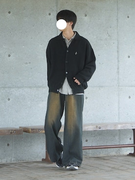 「アイテム（カーディガン/ボレロ）」を使った、uchiさん（メンズ・177cm）の秋コーディネート
