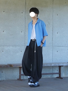 「アイテム（サンダル）」を使った、uchiさん（メンズ・177cm・20代）の夏コーディネート
