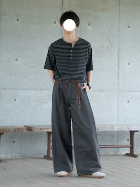 「PUMA（プーマ）のアイテム」を使った、uchiさん（メンズ・177cm）の夏コーディネート