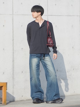 「Chikashitsu +（チカシツプラス）のアイテム」を使った、uchiさん（メンズ・177cm）の夏コーディネート