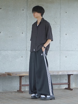 「アイテム（サンダル）」を使った、uchiさん（メンズ・177cm・20代）の夏コーディネート