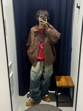 「PBLIM（ページボーイリム）のアイテム（ニット/セーター）」を使った、かなうさん（メンズ・172cm）の秋コーディネート