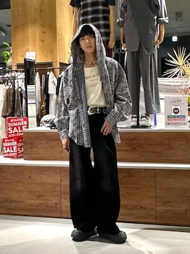 「PBLIM（ページボーイリム）のアイテム」を使った、かなうさん（メンズ・172cm）の夏コーディネート