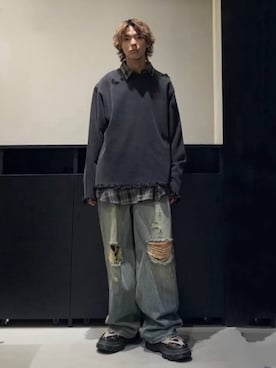 「Anui（アニュイ）のアイテム（スウェット）」を使った、かなうさん（メンズ・172cm）の秋コーディネート