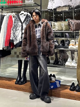 「PBLIM（ページボーイリム）のアイテム」を使った、かなうさん（メンズ・172cm）の冬コーディネート