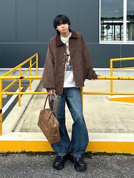 「アイテム（ブルゾン）」を使った、かなうさん（メンズ・172cm）の秋コーディネート