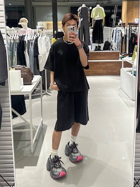 「PBLIM（ページボーイリム）のアイテム（Tシャツ/カットソー）」を使った、かなうさん（メンズ・172cm）の夏コーディネート