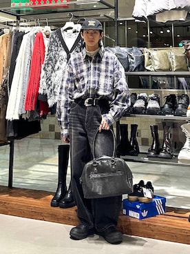 「アイテム（ボストンバッグ）」を使った、かなうさん（メンズ・172cm）の冬コーディネート