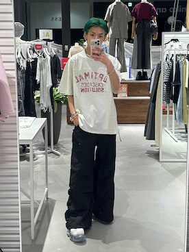 「Anui（アニュイ）のアイテム（パンツ）」を使った、かなうさん（メンズ・172cm）の夏コーディネート