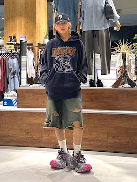 「PAGEBOY（ページボーイ）のアイテム（帽子）」を使った、かなうさん（メンズ・172cm）の春コーディネート