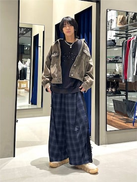 「アイテム（デニムジャケット、ブラウン系）」を使った、かなうさん（メンズ・172cm）の秋コーディネート