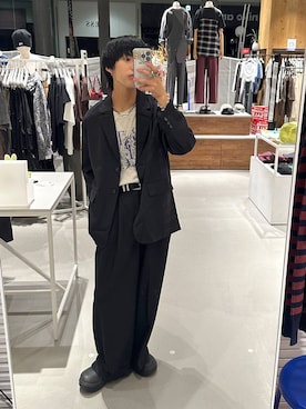 「PBLIM（ページボーイリム）のアイテム（スラックス）」を使った、かなうさん（メンズ・172cm）の夏コーディネート