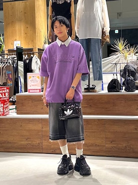 「PBLIM（ページボーイリム）のアイテム（Tシャツ/カットソー）」を使った、かなうさん（メンズ・172cm）の夏コーディネート