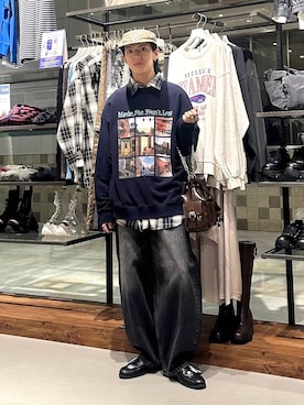「PBLIM（ページボーイリム）の《UNISEX》スラブブリーチデニム（デニムパンツ）」を使った、かなうさん（メンズ・172cm）の秋コーディネート