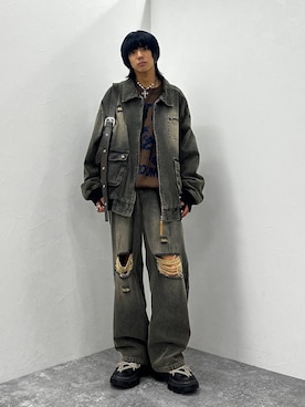 「PBLIM（ページボーイリム）のアイテム（ニット/セーター）」を使った、かなうさん（メンズ・172cm）の夏コーディネート