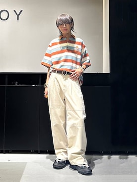 「Anui（アニュイ）のアイテム（トップス）」を使った、かなうさん（メンズ・172cm）の夏コーディネート