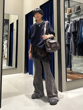 「PAGEBOY（ページボーイ）のレースドッキングイレヘムキャミワンピース（チュニック、ブラウン系）」を使った、かなうさん（メンズ・172cm）の夏コーディネート