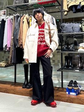 「PBLIM（ページボーイリム）のアイテム（ニット/セーター）」を使った、かなうさん（メンズ・172cm）の秋コーディネート