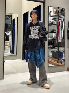 「PAGEBOY（ページボーイ）のハートマンテルネックレス3（ネックレス）」を使った、かなうさん（メンズ・172cm）の秋コーディネート