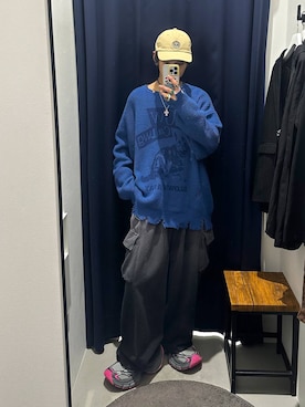 「PBLIM（ページボーイリム）のアイテム（ニット/セーター）」を使った、かなうさん（メンズ・172cm）の冬コーディネート