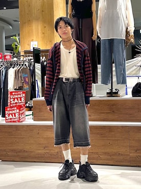 「PBLIM（ページボーイリム）のアイテム」を使った、かなうさん（メンズ・172cm）の夏コーディネート