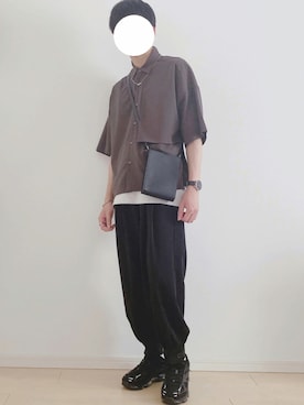 「カフスイージーパンツ」｜マツさん（メンズ・167cm）の夏コーディネート