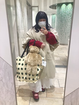 「merry jenny（メリージェニー）のアイテム（その他アウター）」を使った、ライ麦さん（レディース・155cm）の春コーディネート