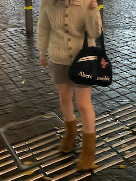 「Abercrombie&Fitch（アバークロンビーアンドフィッチ）のアイテム（バッグ）」を使った、217さん（レディース・158cm）の冬コーディネート