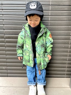「アイテム（マウンテンパーカー）」を使った、so-sanさん（キッズ・90cm）の冬コーディネート