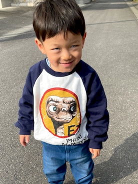 「babygap」｜「アイテム（スウェット）」を使った、so-sanさん（キッズ・90cm）の春コーディネート