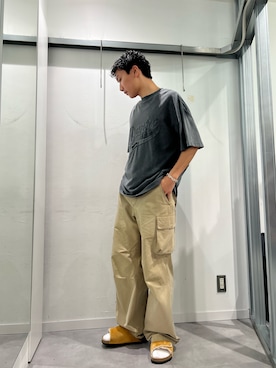 「DANKE SCHON（ダンケシェーン）のDankeSchon/ダンケシェーン/PIGMENT LA S/S TEE（Tシャツ/カットソー、グレー系）」を使った、takuya satoさん（メンズ・182cm）の春コーディネート