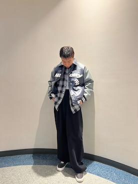 「WHITELAND（ホワイトランド）のアイテム（スウェットパンツ）」を使った、takuya satoさん（メンズ・182cm）の冬コーディネート