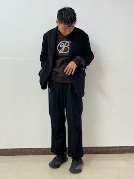 「DANKE SCHON（ダンケシェーン）のアイテム（スラックス）」を使った、takuya satoさん（メンズ・182cm）の冬コーディネート